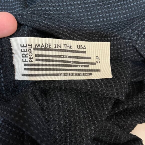 Free People Black Textured Open Back Oversized Top S - Picture 4 of 7